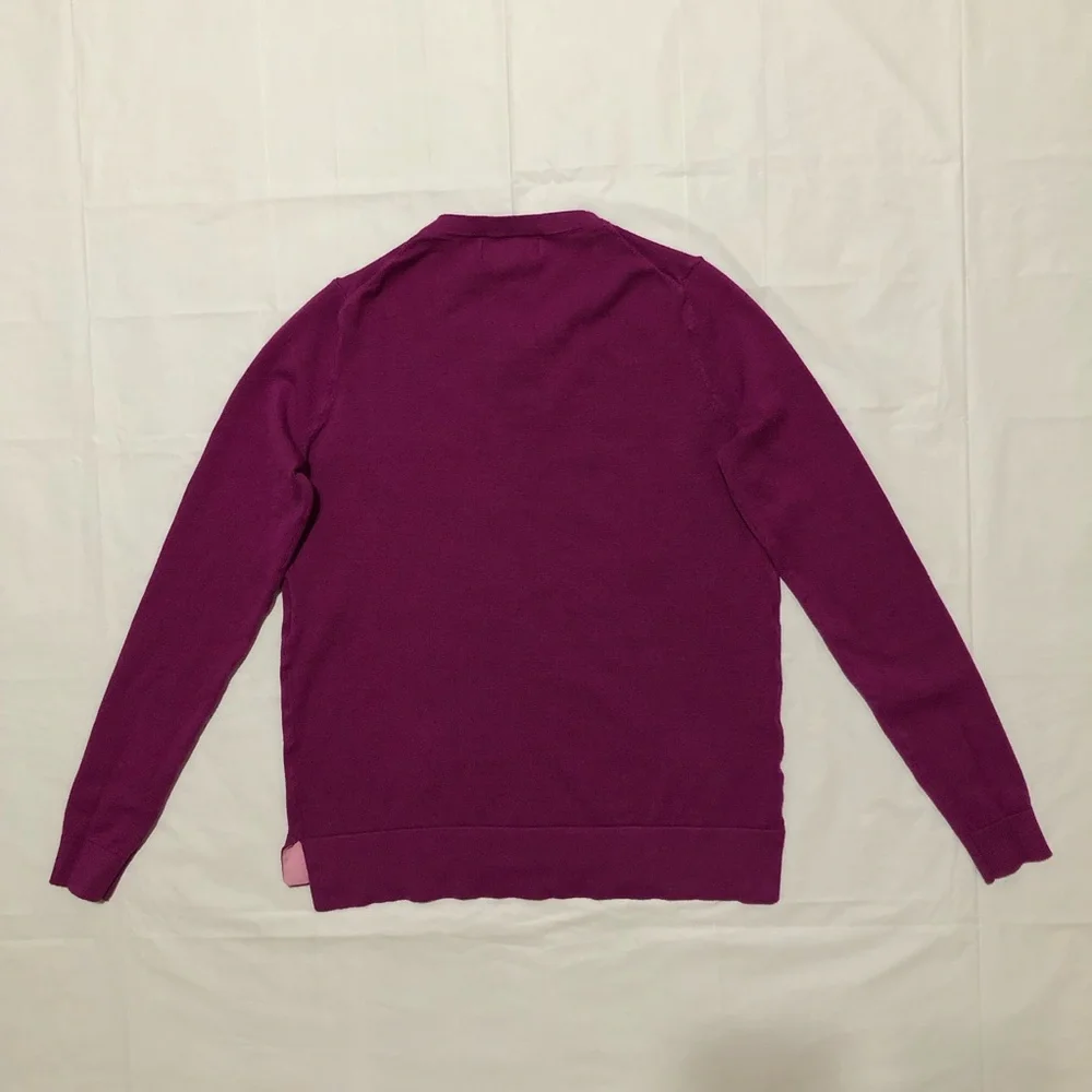Kirkland Signature Women’s Long Sleeve Button-Up Magenta Purple Cardigan S